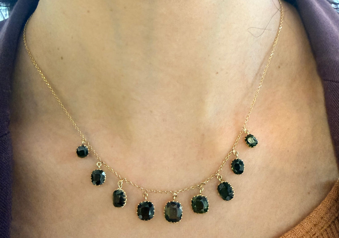 Tourmaline collier in 22 carat gold-colliers-The Antique Ring Shop