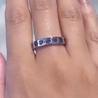 White gold tanzanite band-wedding rings-The Antique Ring Shop