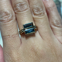 Double tourmaline ring in 14 carat gold