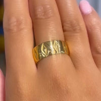 1960's 22 carat gold band with motief-The Antique Ring Shop