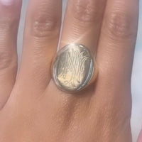 Large heavy antique signet ring from 1910-mens rings-The Antique Ring Shop