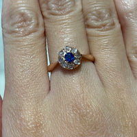 Antique rose diamond and sapphire ring-Antique rings-The Antique Ring Shop