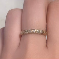 Vintage 18 carat gold band with diamonds-wedding rings-The Antique Ring Shop