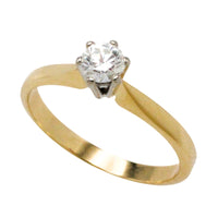 Diamond solitaire ring in 14 carat gold-engagement rings-The Antique Ring Shop