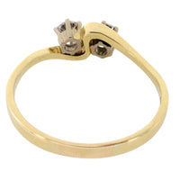 Diamond swirl ring in 14 carat gold-Vintage Rings-The Antique Ring Shop