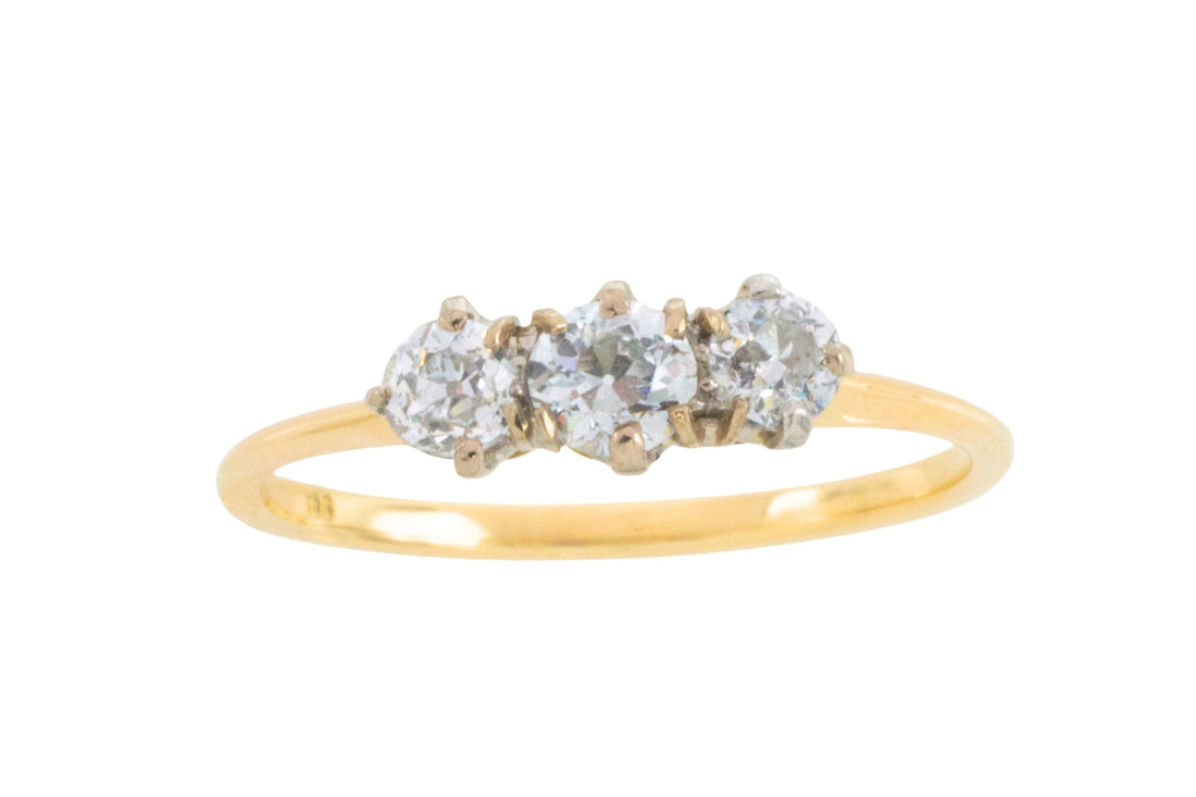 Edwardian old cut diamond ring in 18 carat gold