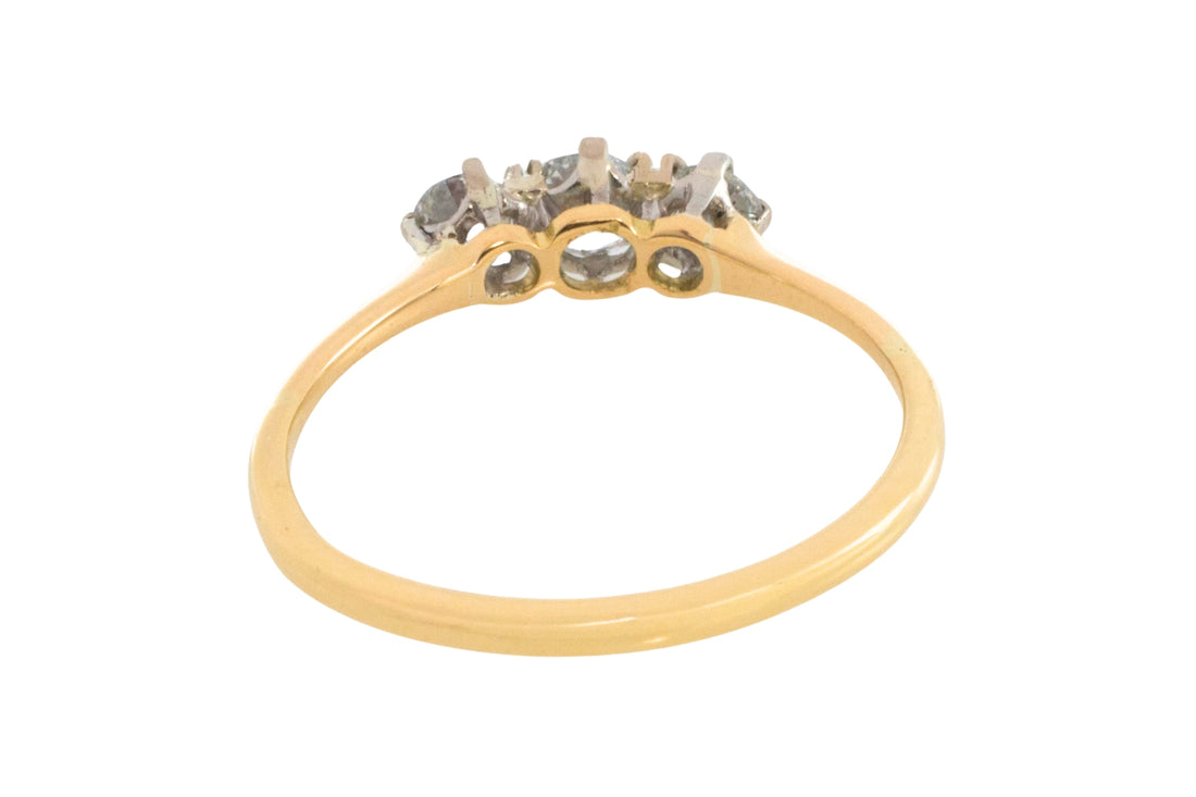 Edwardian old cut diamond ring in 18 carat gold
