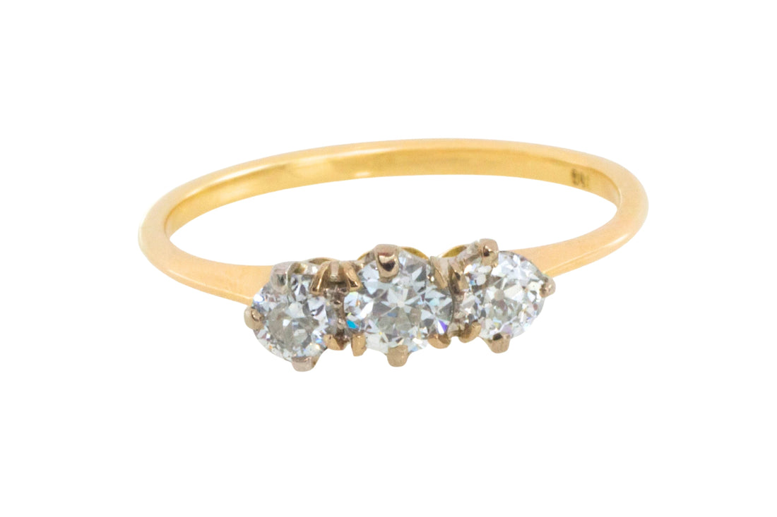 Edwardian old cut diamond ring in 18 carat gold