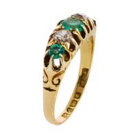 Edwardian emerald and diamond ring from 1908-Antique rings-The Antique Ring Shop