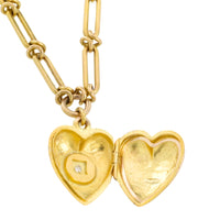 Victorian trombone necklace with locket-Necklaces-The Antique Ring Shop