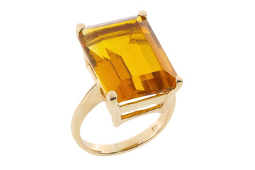 Citrine ring in 14 carat gold-Vintage Rings-The Antique Ring Shop