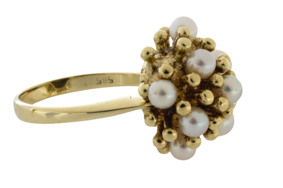 Vintage pearl ring in 14 carat gold-Vintage Rings-The Antique Ring Shop