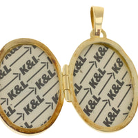 Gold photo locket with diamonds-Pendants-The Antique Ring Shop