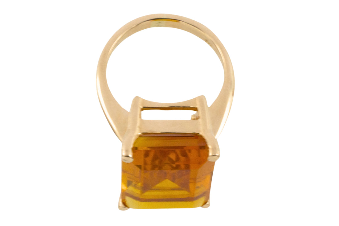 Citrine ring in 14 carat gold-Vintage Rings-The Antique Ring Shop