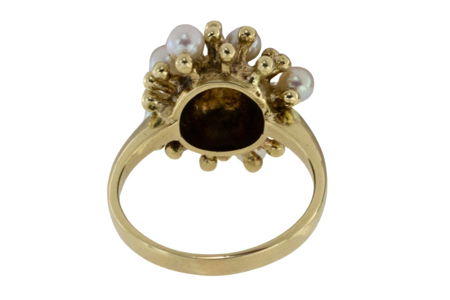 Vintage pearl ring in 14 carat gold-Vintage Rings-The Antique Ring Shop