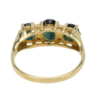 Peacock sapphire and diamond ring in 18 carat gold-The Antique Ring Shop