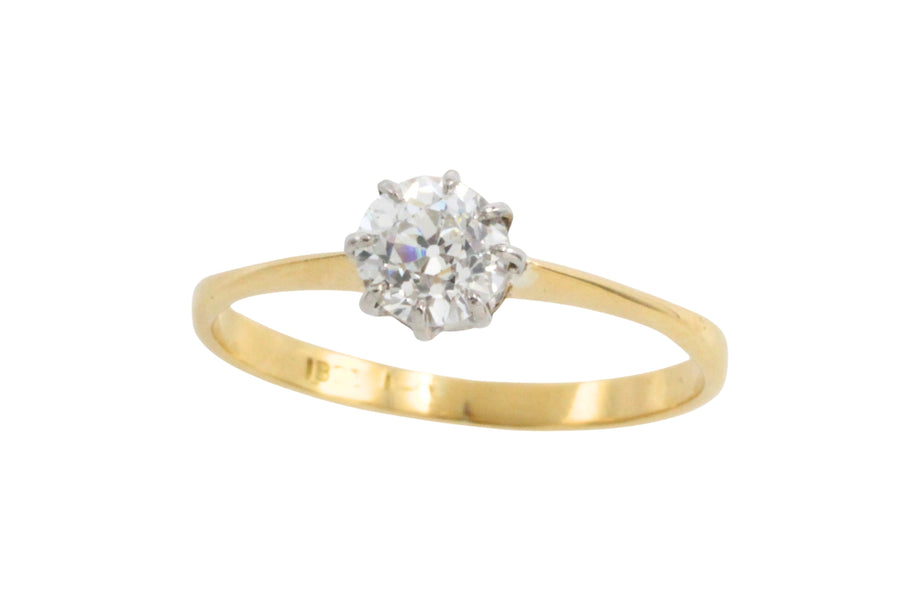 Edwardian old cut diamond solitaire ring-engagement rings-The Antique Ring Shop