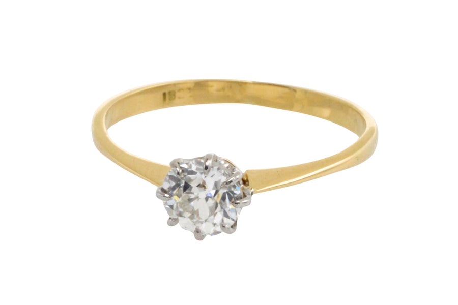 Edwardian old cut diamond solitaire ring-engagement rings-The Antique Ring Shop