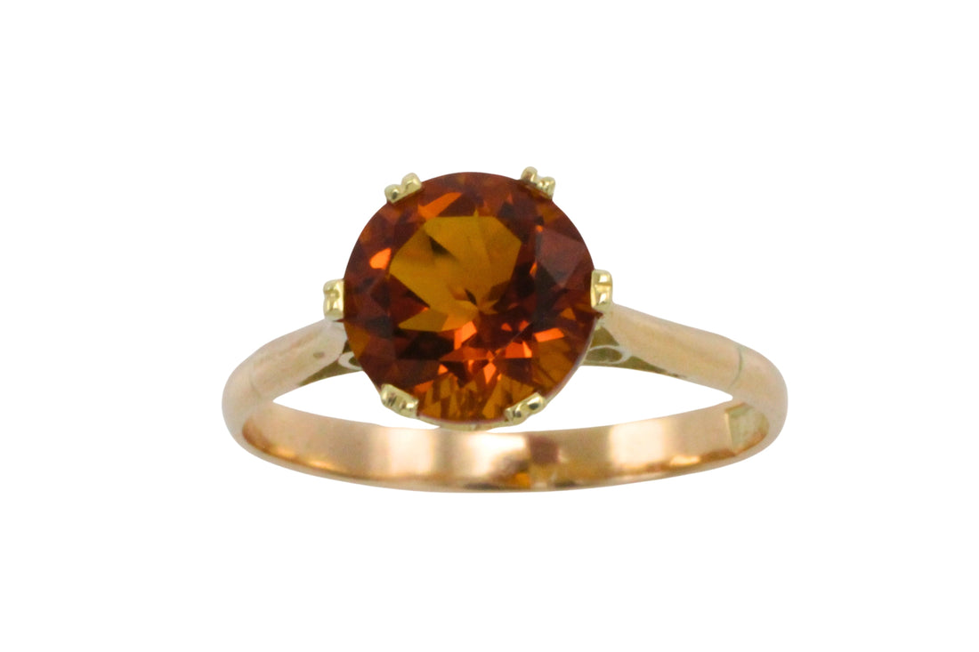 Madeira cutrine solitaire ring-Vintage Rings-The Antique Ring Shop