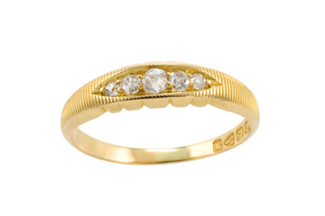 Victorian five stone diamond ring from 1895-Antique rings-The Antique Ring Shop