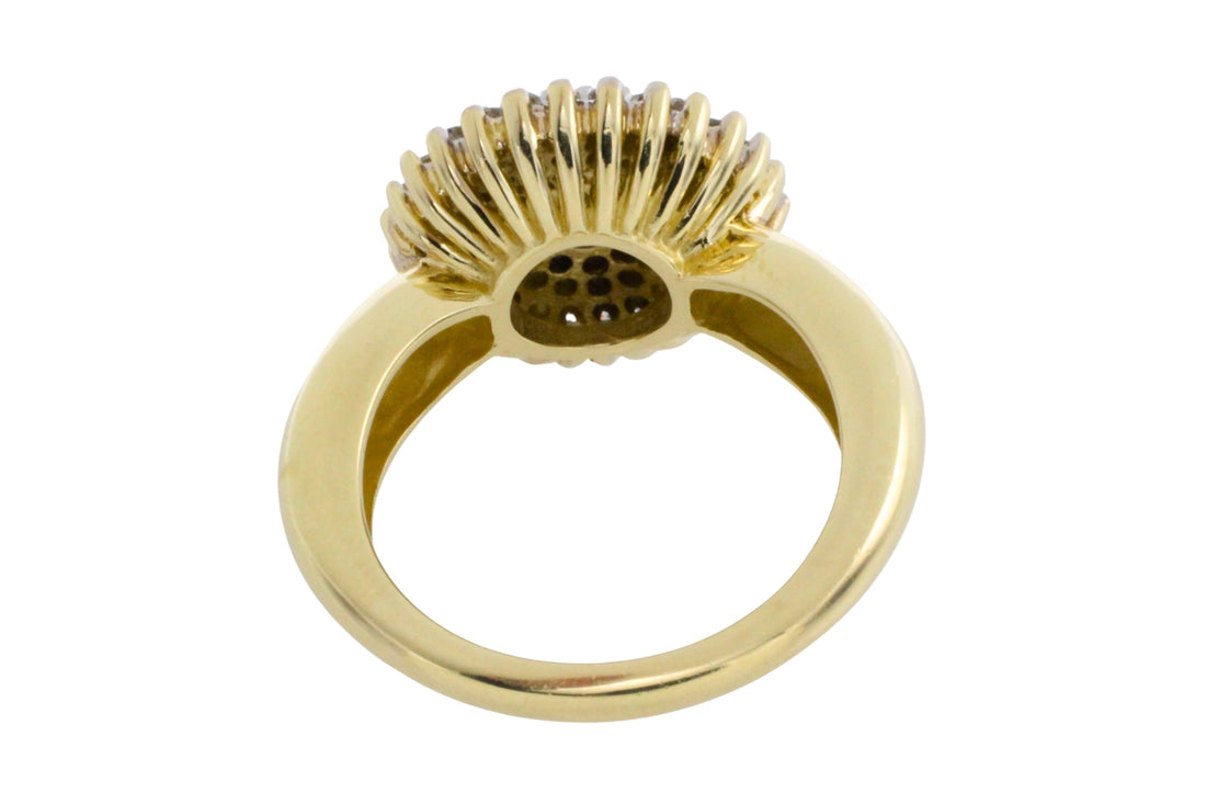 Diamond cluster ring in 14 carat gold-engagement rings-The Antique Ring Shop