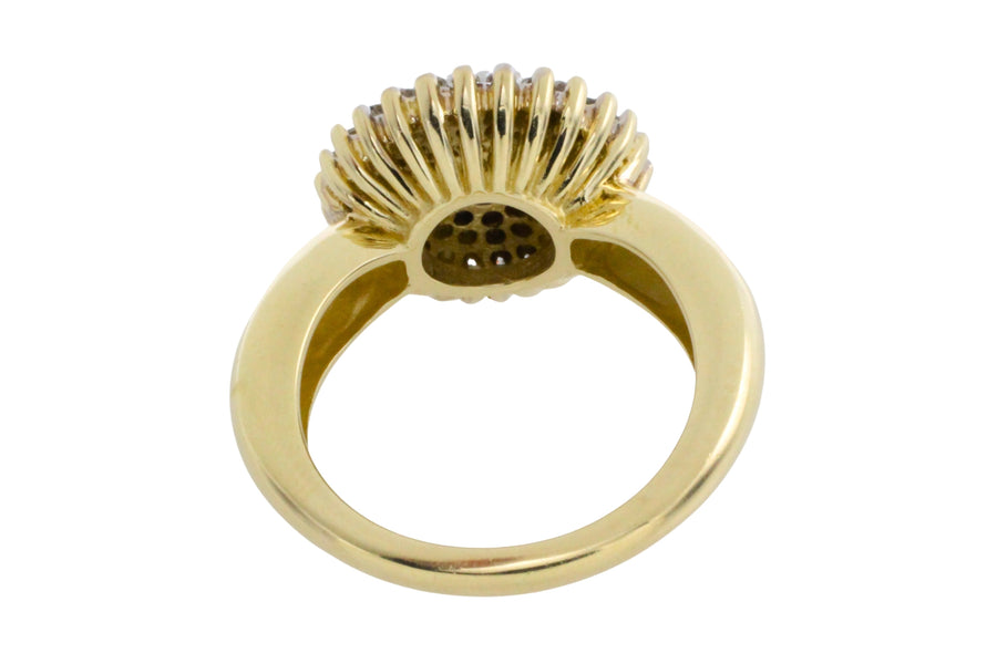 Diamond cluster ring in 14 carat gold-engagement rings-The Antique Ring Shop