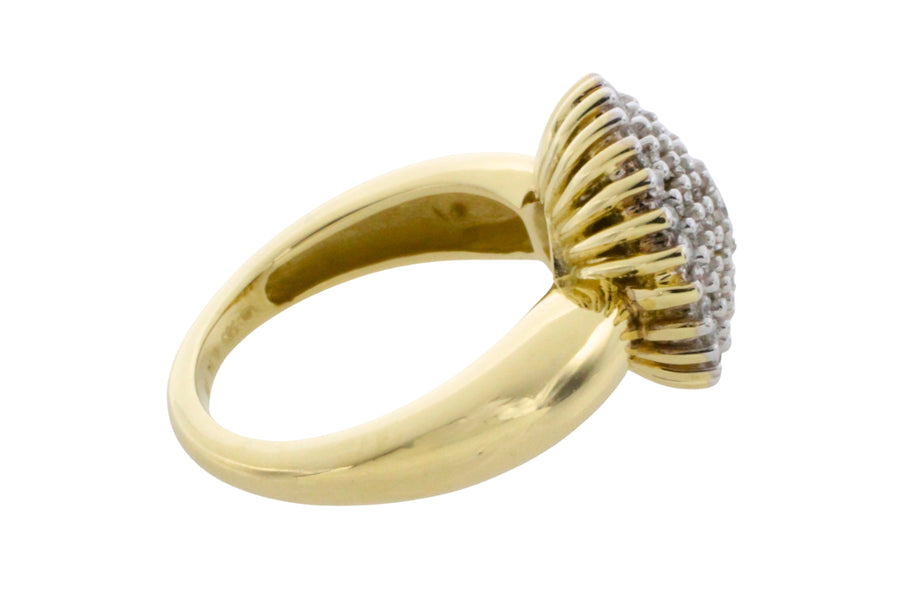 Diamond cluster ring in 14 carat gold-engagement rings-The Antique Ring Shop