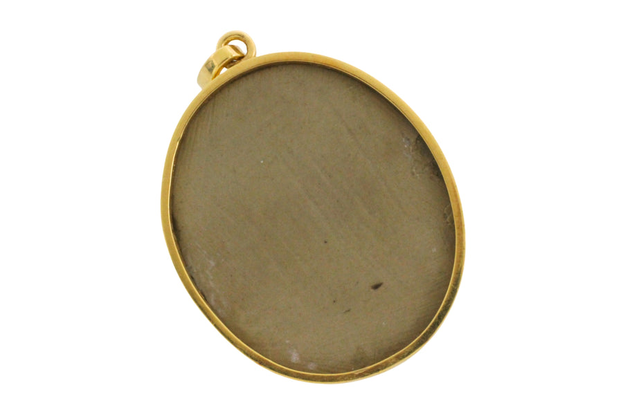 Lava Cameo in 18 carat gold-Pendants-The Antique Ring Shop