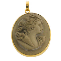 Lava Cameo in 18 carat gold-Pendants-The Antique Ring Shop