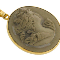 Lava Cameo in 18 carat gold-Pendants-The Antique Ring Shop
