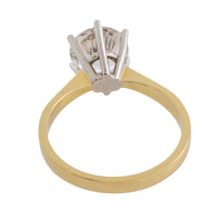Gold solitaire ring with rock crystal stone-engagement rings-The Antique Ring Shop