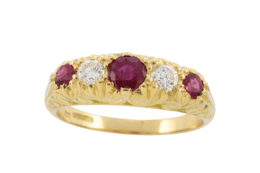Vintage ruby and diamond ring-Vintage Rings-The Antique Ring Shop