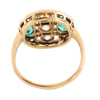 Art Deco old cut diamond and emerald ring-Vintage Rings-The Antique Ring Shop