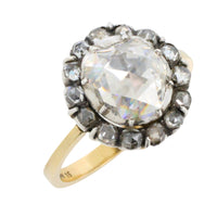 Vintage rose diamond ring in 14 carat gold and silver-engagement rings-The Antique Ring Shop