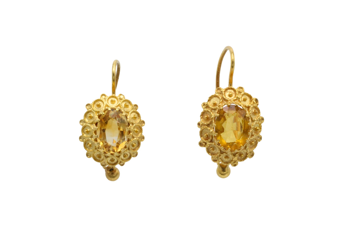Vintage 14 carat gold earrings-Earrings-The Antique Ring Shop