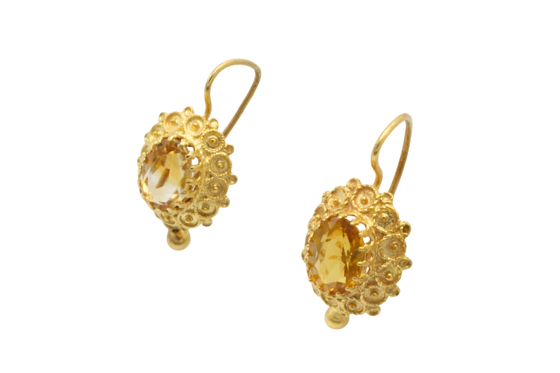Vintage 14 carat gold earrings-Earrings-The Antique Ring Shop