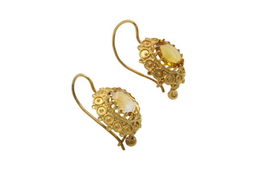 Vintage 14 carat gold earrings-Earrings-The Antique Ring Shop