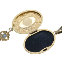 Vintage locket with sapphires-Pendants-The Antique Ring Shop