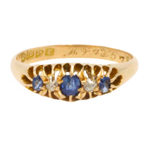 Edwardian sapphire and diamond ring from 1905-Antique rings-The Antique Ring Shop