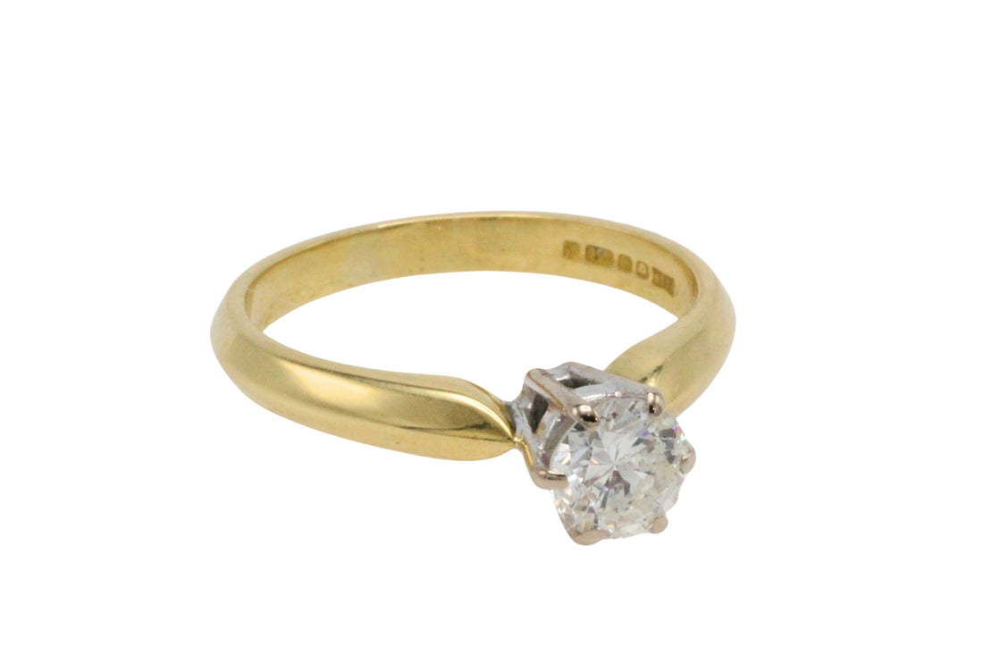 Vintage diamond solitaire ring in 18 carat gold-engagement rings-The Antique Ring Shop