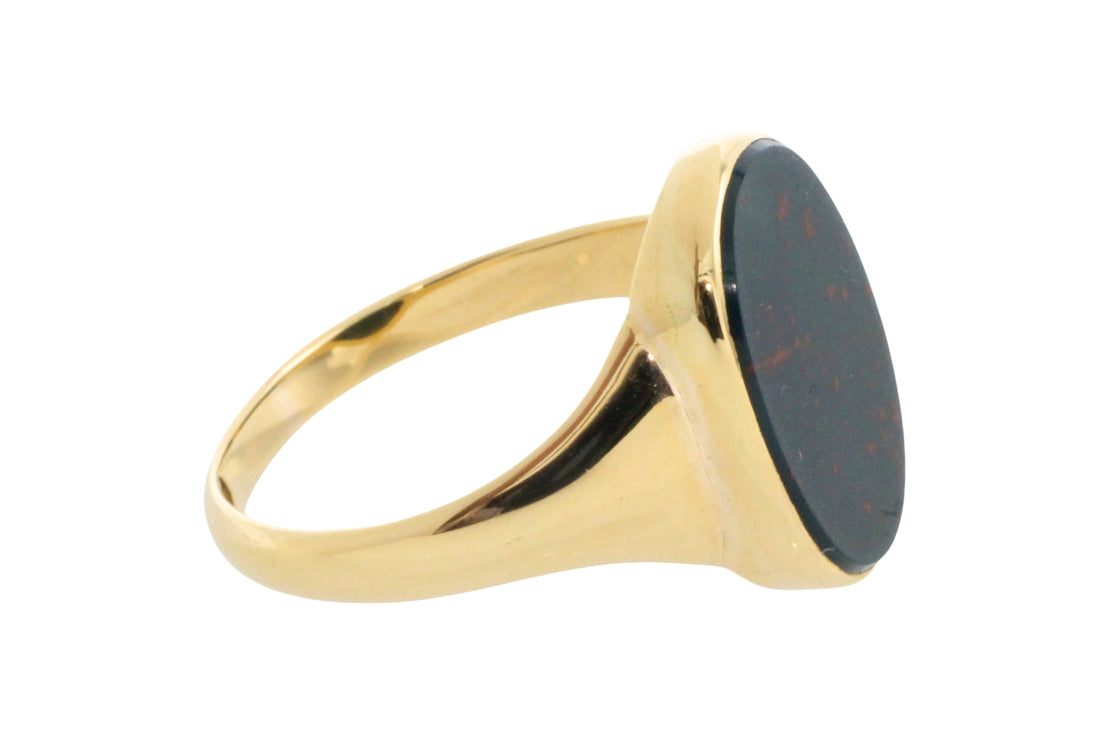 Edwardian period bloodstone signet ring-gents rings-The Antique Ring Shop