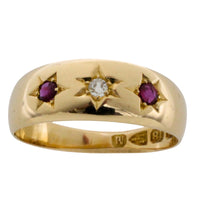Ruby and diamond gypsy ring from 1895-Antique rings-The Antique Ring Shop