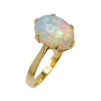 Cabochon opal ring in 18 carat gold-Vintage Rings-The Antique Ring Shop