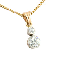 Old cut diamond pendant in 14 carat gold-Pendants-The Antique Ring Shop