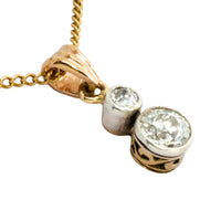 Old cut diamond pendant in 14 carat gold-Pendants-The Antique Ring Shop