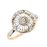 Art Deco filigree ring with old cut diamonds-Antique rings-The Antique Ring Shop