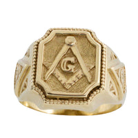 Vintage freemasons ring in 14 carat gold-gents rings-The Antique Ring Shop