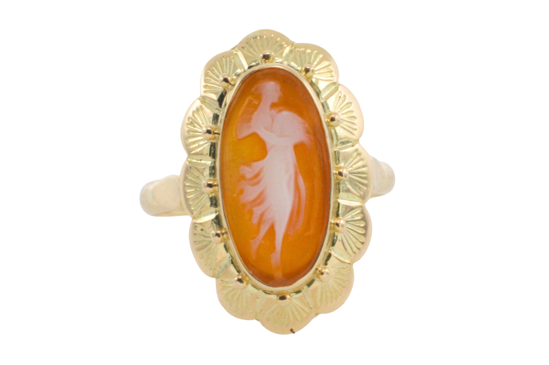 Vintage cameo ring in 14 carat gold-Vintage Rings-The Antique Ring Shop