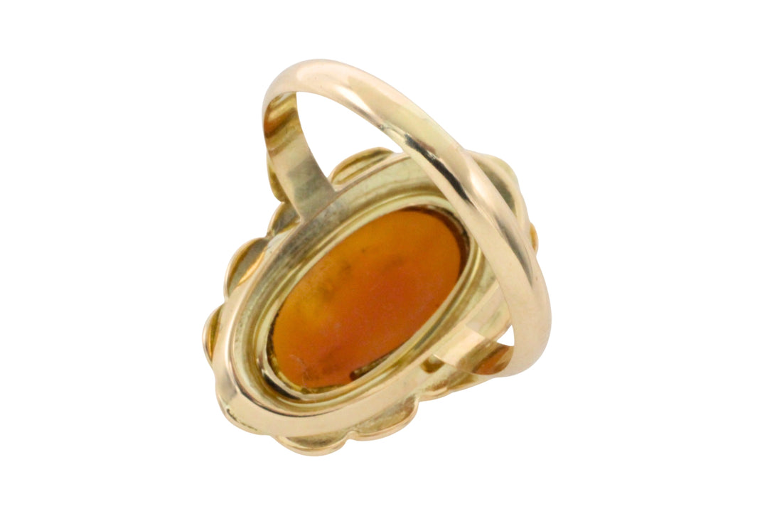 Vintage cameo ring in 14 carat gold-Vintage Rings-The Antique Ring Shop