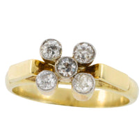 Vintage five stone old European cut diamond ring-Vintage Rings-The Antique Ring Shop